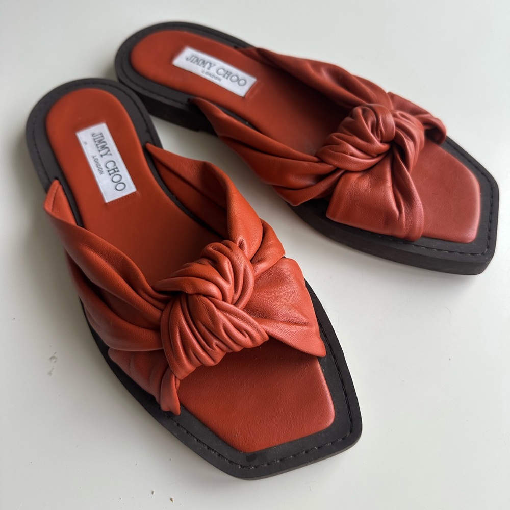 Jimmy Choo leather flat sandals slide